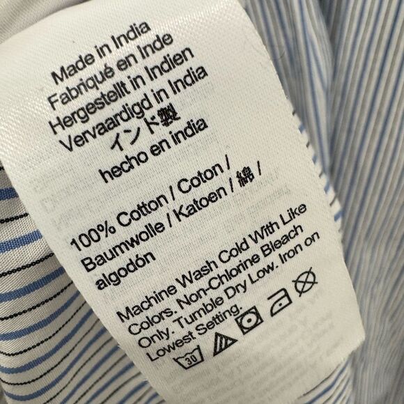 NWT J Crew Short Sleeve Smocked Dress in Blue Stripe - Picture 9 of 9